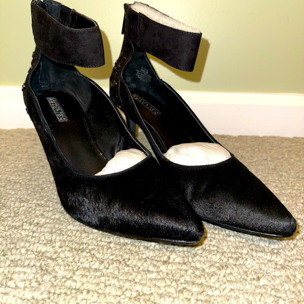 Black Kenneth Cole Reaction heels with ankle strap